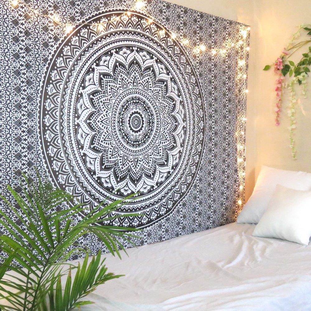 Bohemian Hippie Mandala Printed Twin Tapestries